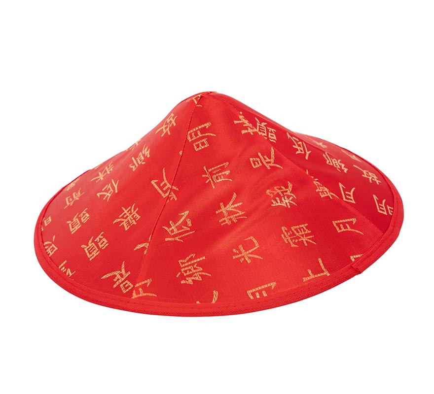 Sombrero de Chino rojo estampado adulto de 32 cm-B