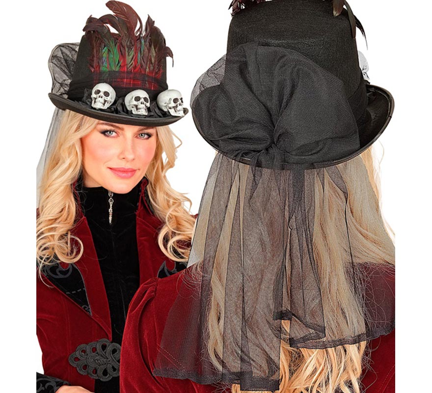 Sombrero de Copa Vudú Calaveras-B