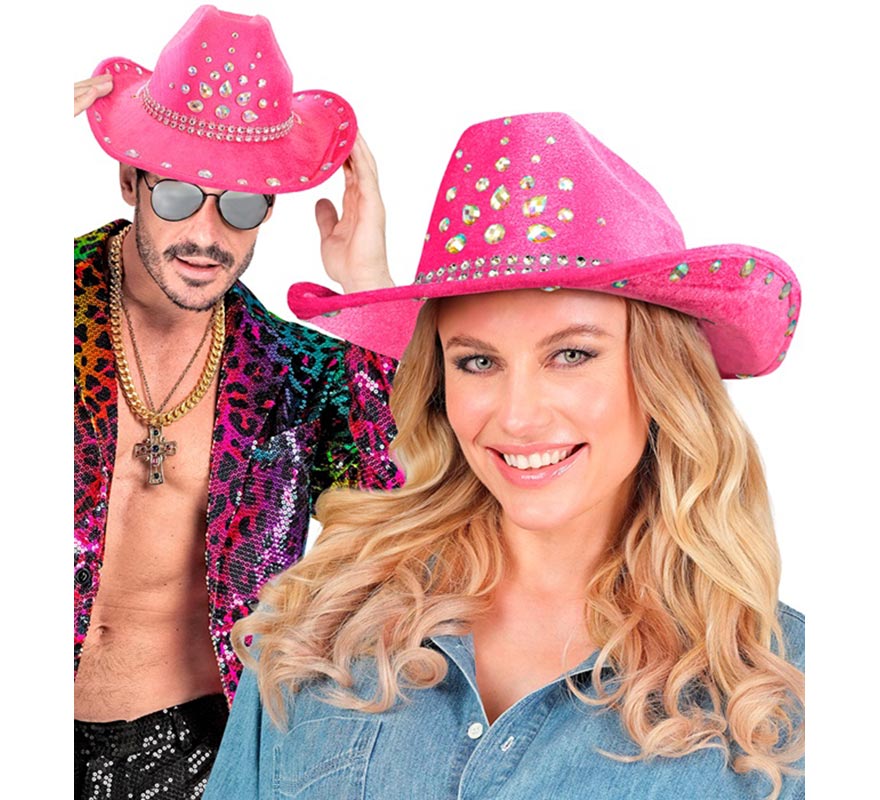 Cowboy hat with rhinestones in various colors-B