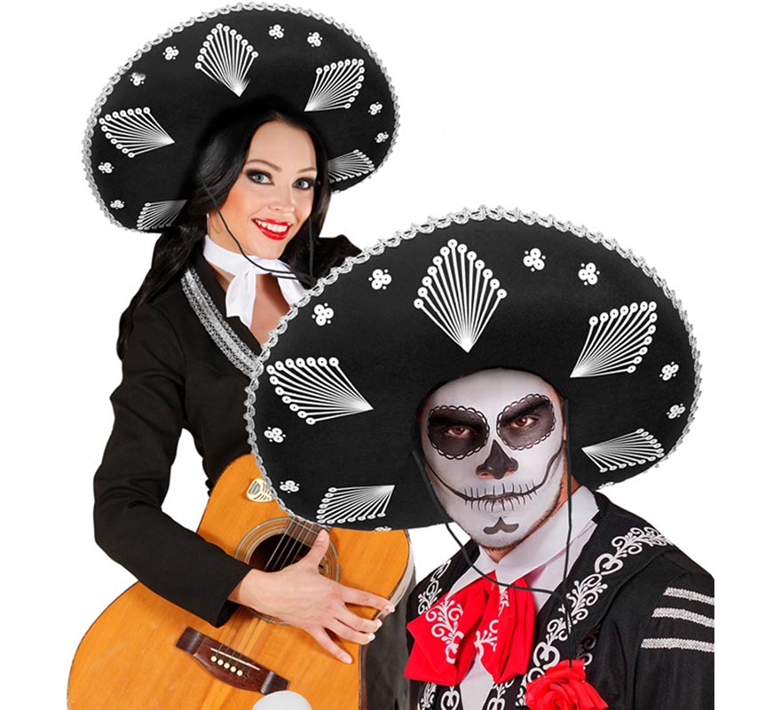 Sombrero de Mariachi Mexicano negro adulto-B