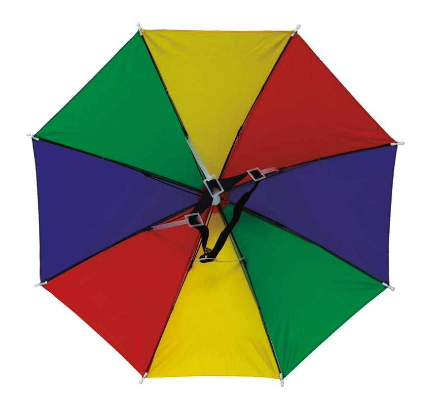 55 cm großer mehrfarbiger Regenschirmhut-B