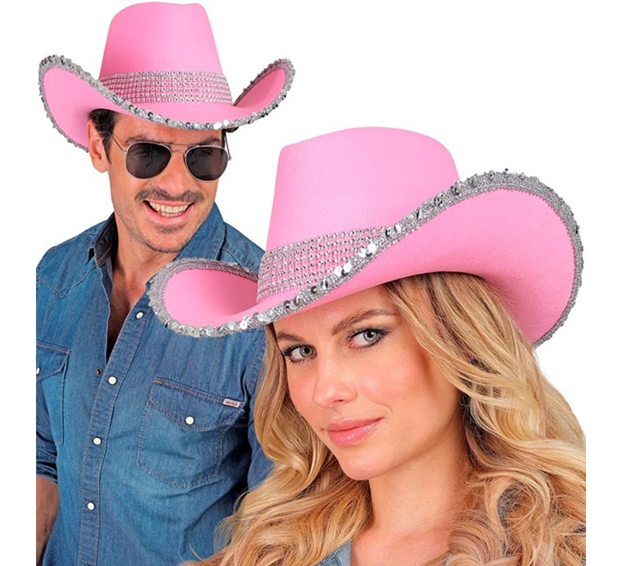 Chapéu de cowboy com lantejoulas em várias cores-B