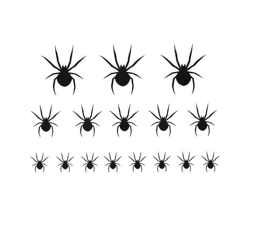 Tatuaggio di 16 ragni neri-B