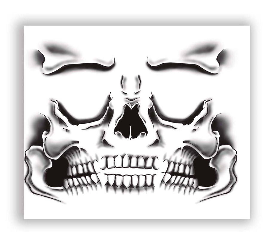 Tatouage Squelette Visage 30x14 cm-B