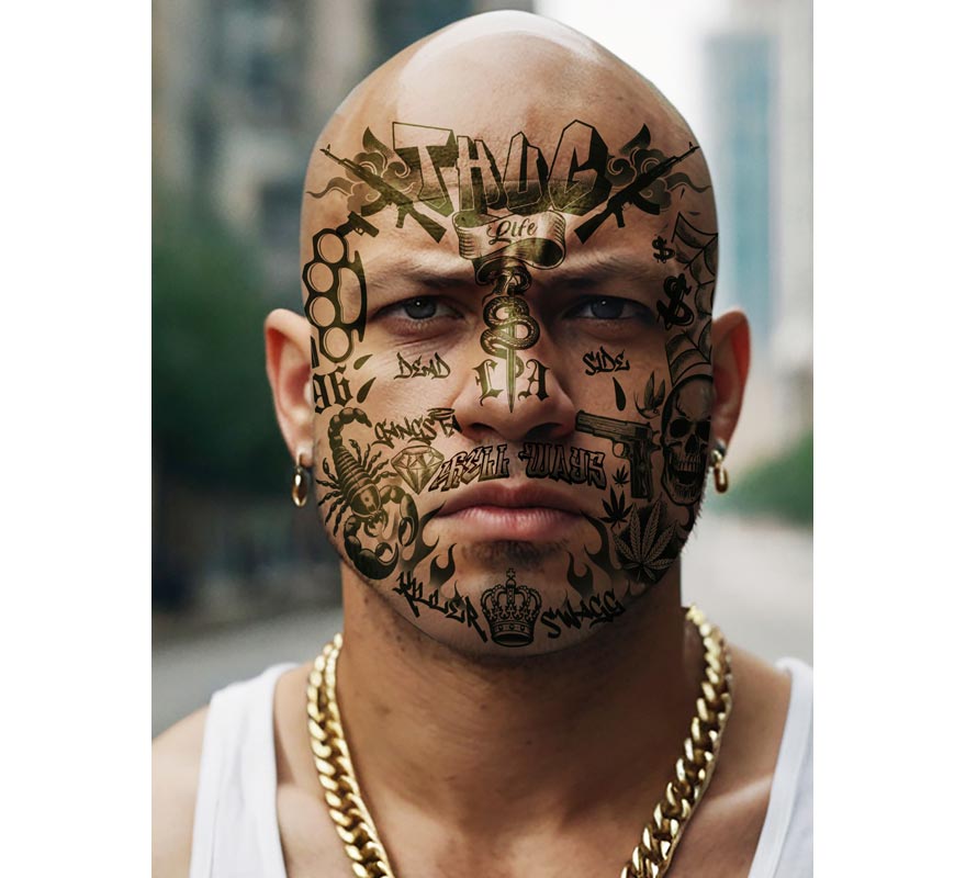 Tatuagem Facial Thug Life-B