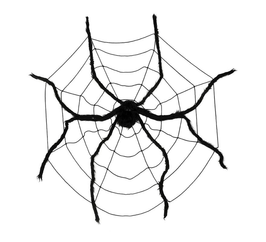 200 cm großes Spinnennetz mit 150 cm großer Spinne-B