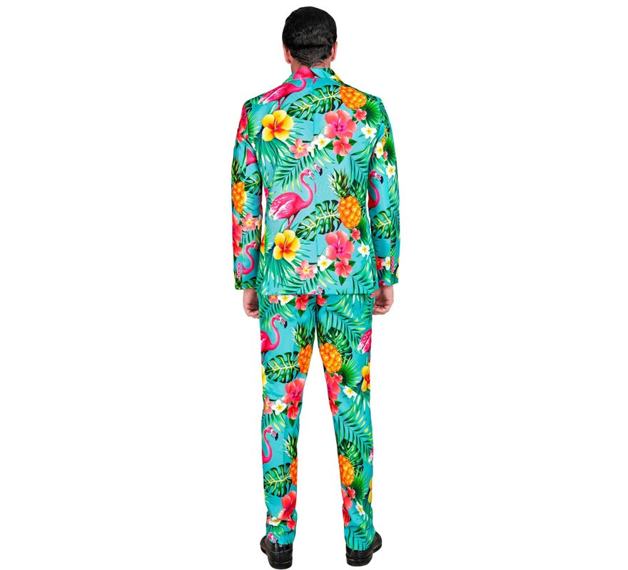 Traje Divertido de Fiesta turquesa Tropical para hombre-B