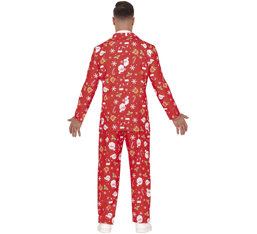 Divertente costume rosso da Babbo Natale con cravatta per uomo-B