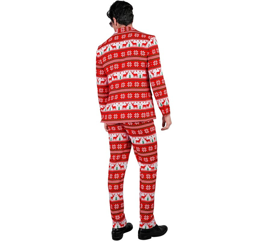 Costume drôle de joyeux Noël rouge et blanc pour hommes-B