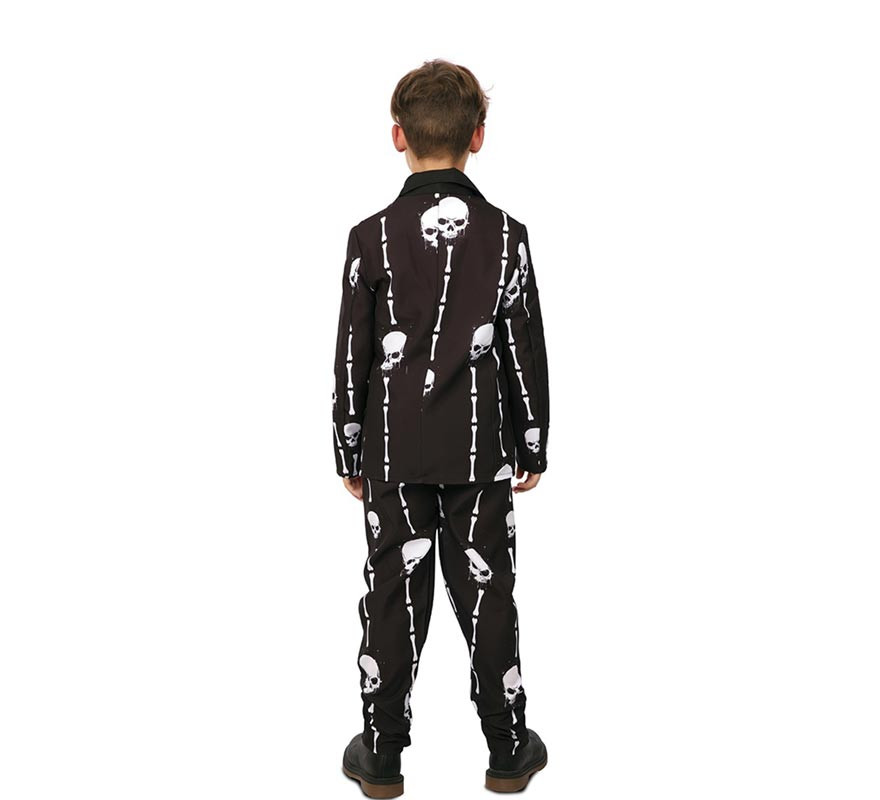 Traje Divertido negro Calaveras y Huesos para niño-B