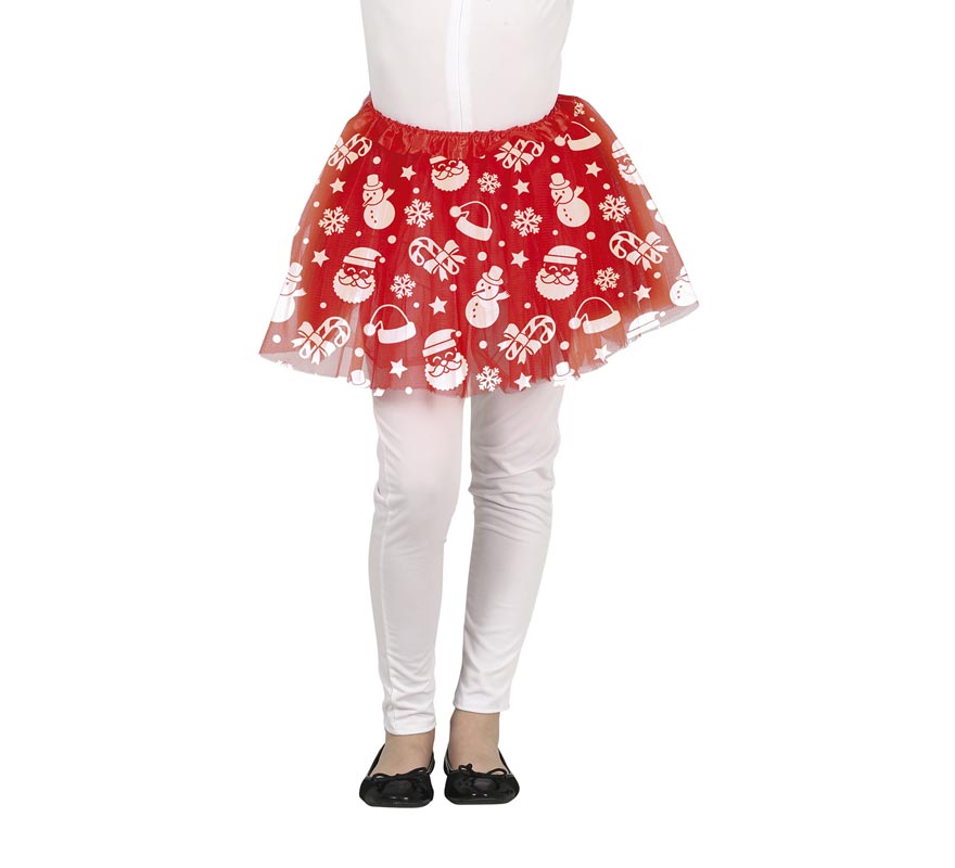 Tutu de Papai Noel vermelho infantil de 30 cm-B