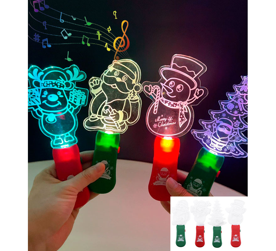 Varita Acrílica Navideña con Luz y Música modelos surtidos-B