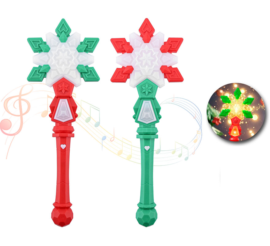 Varita Mágica de Copo de Nieve con Luz y música en colores surtidos-B