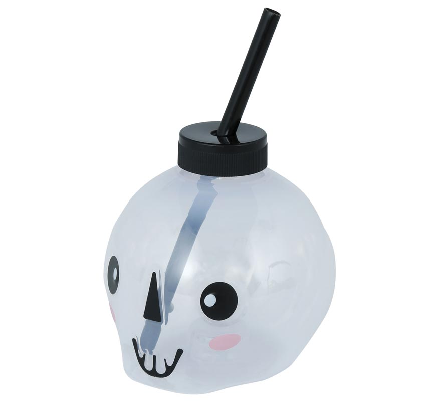 Copo Caveira com Canudo com Iluminação LED 17 cm-B