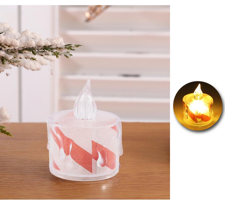 Vela de chá Fato branca e vermelha de 5 cm-B