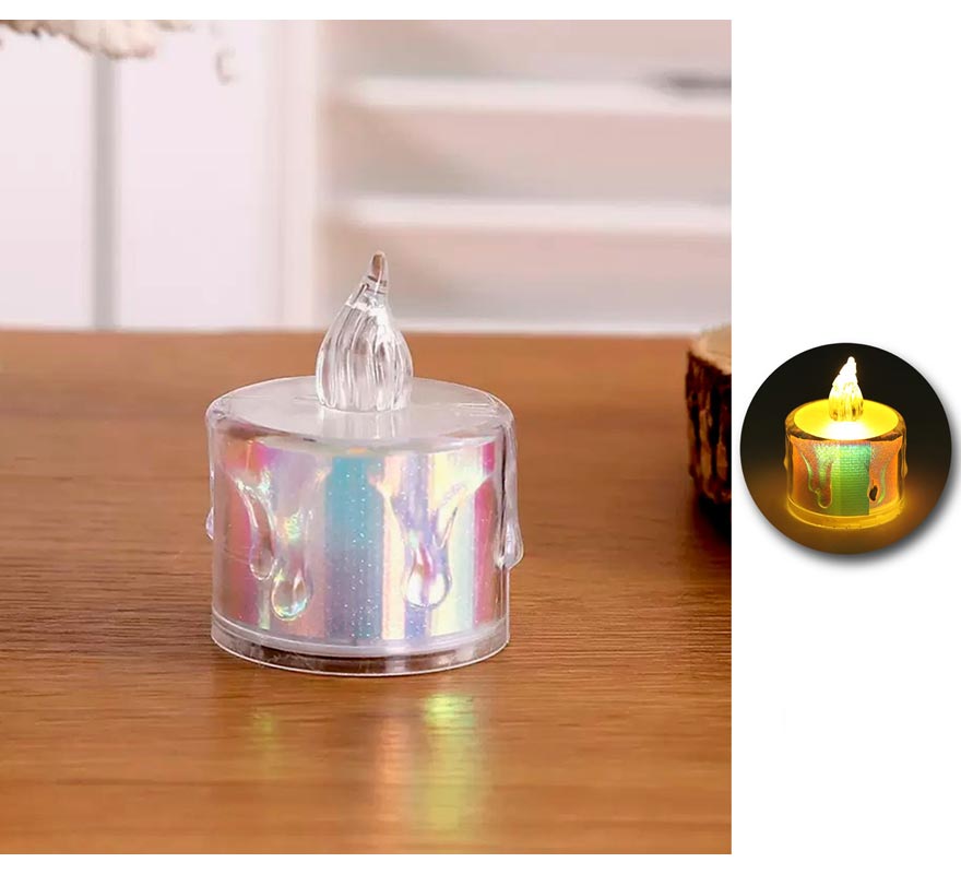 Vela de chá Fato prateada de 5 cm-B