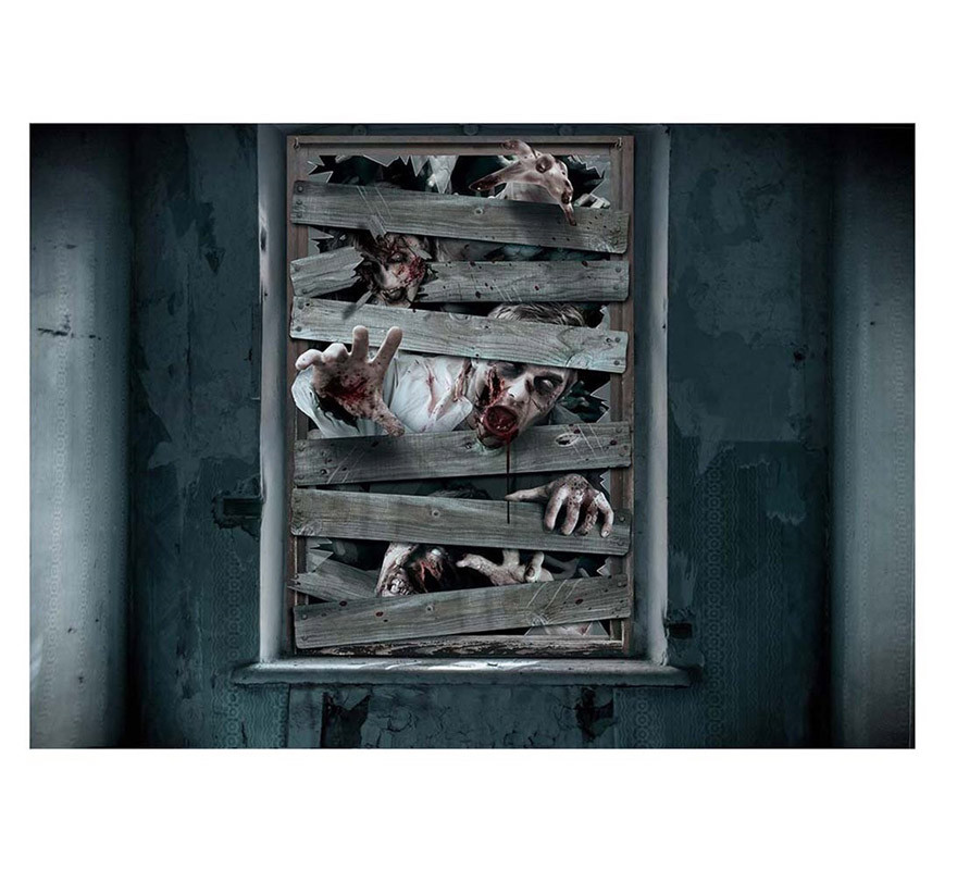 Window Zombies Decorativa de 80X120 cm-B