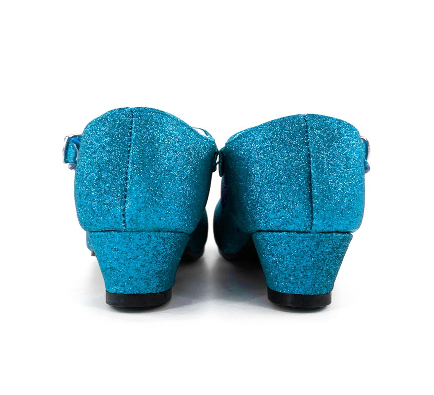 Chaussure Sevillana avec talon Turquoise Glitter en numéros de 22 à 41-B