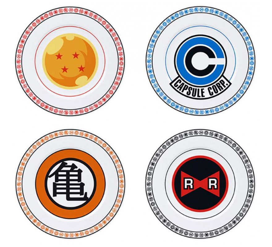 Set of 4 Dragon Ball plates