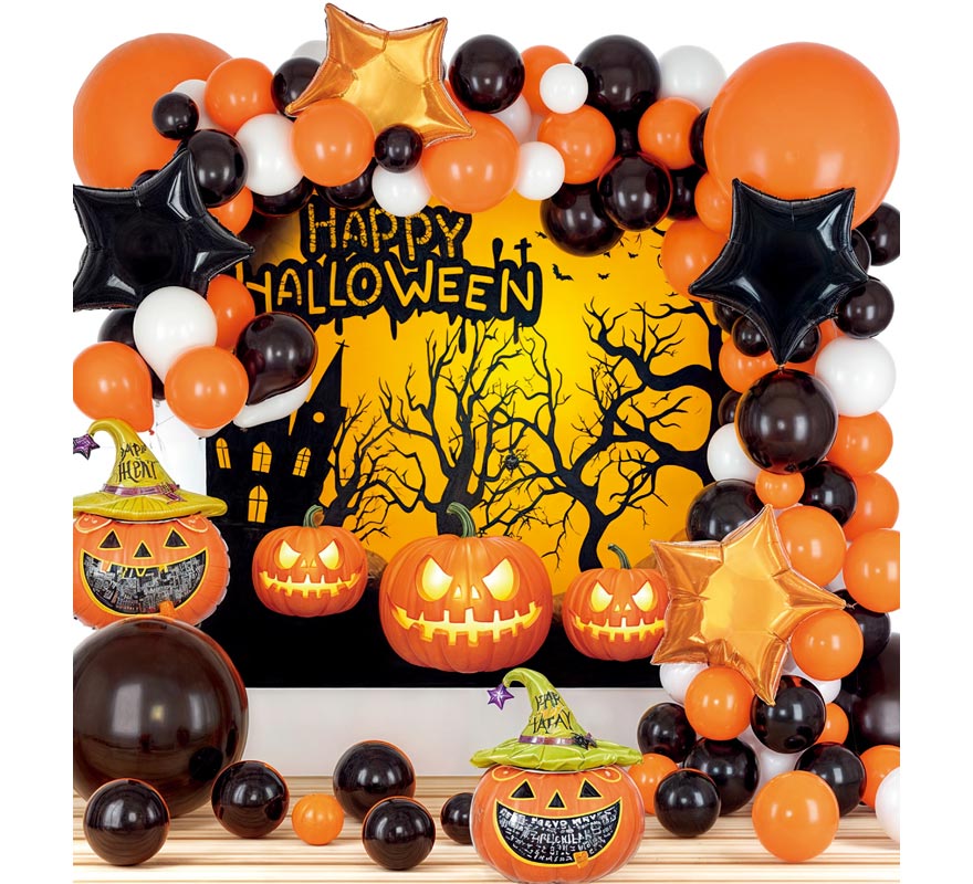 Halloween Set: Balloons and Poster 81 Pieces