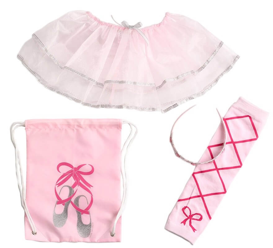 Kit de Bailarina rosa infantil: Diadema, Tutú y Calentadores