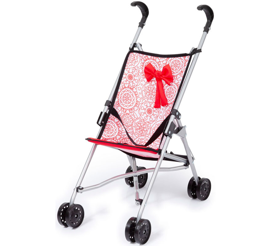 Sillita Paraguas Lazo rojo para Muñecas