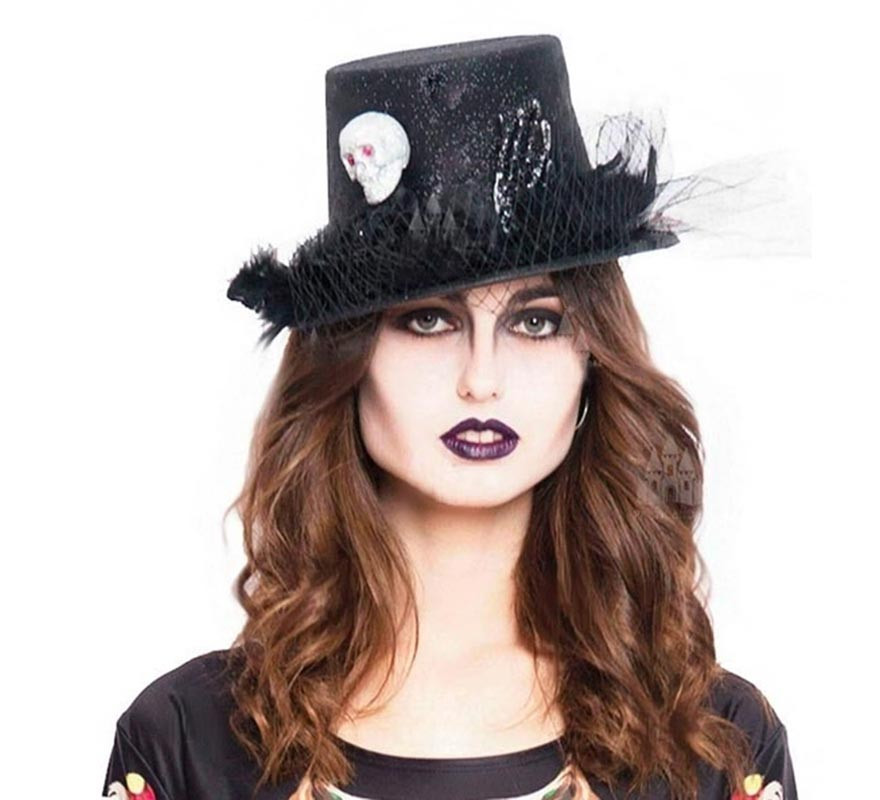 Tulle Skull Hat