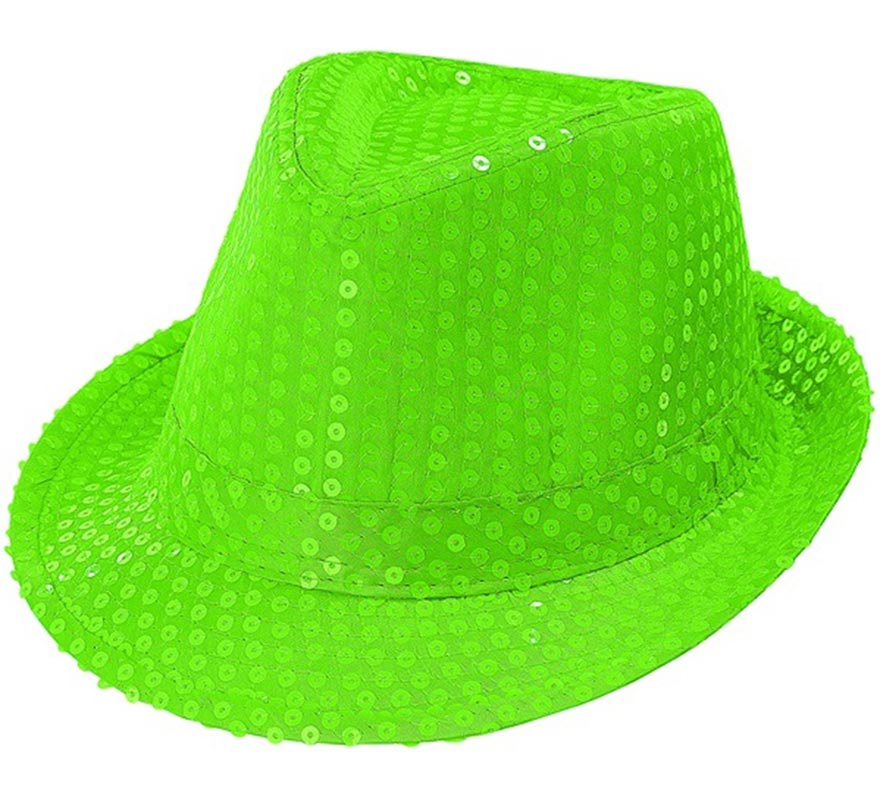 Chapéu de lantejoulas em várias cores neon