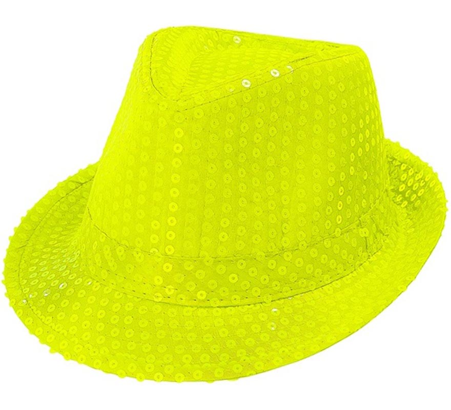 Chapéu de lantejoulas em várias cores neon