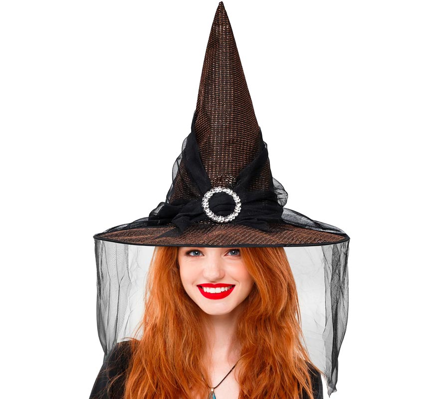 Gold Witch Hat Buckle with Tulle