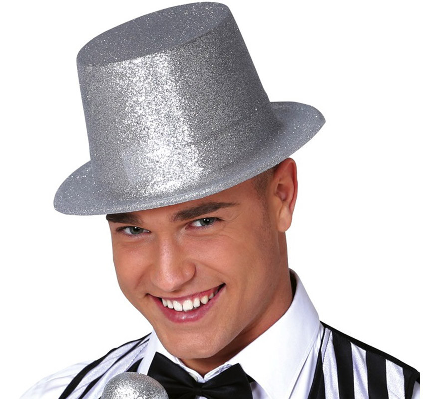 Cappello a cilindro color argento