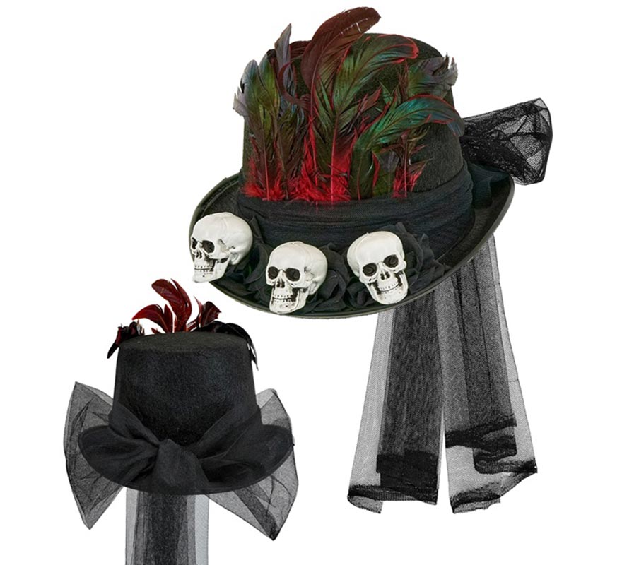 Sombrero de Copa Vudú Calaveras