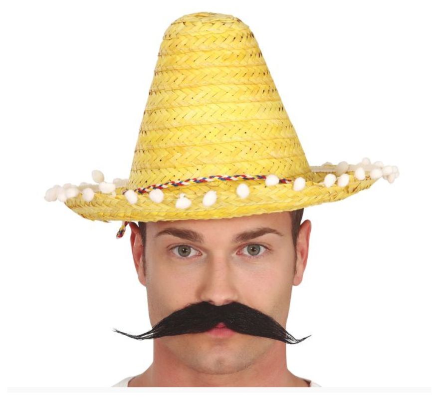 Mexican Hat with Tassels in various colors of 33 cm
