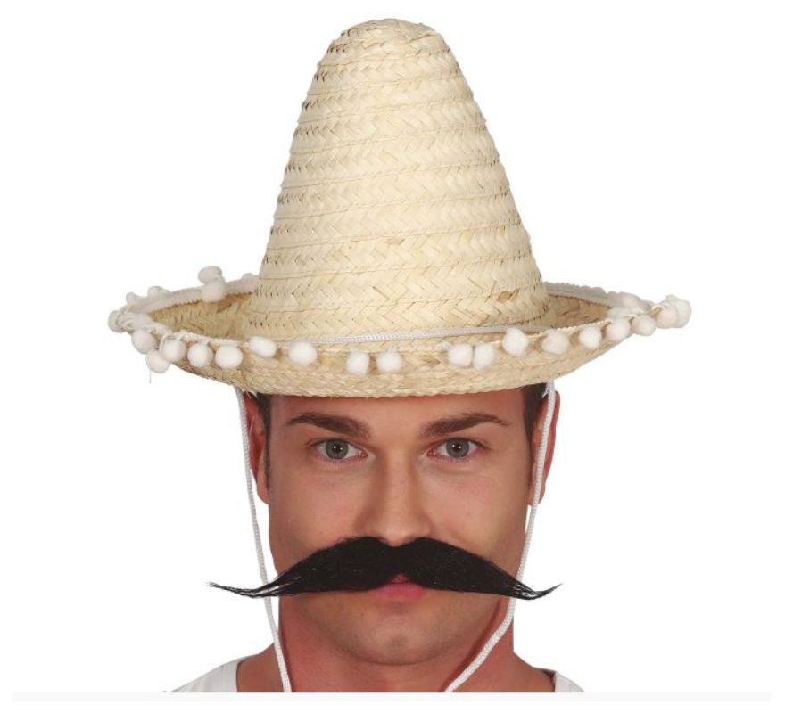 Mexican Hat with Tassels in various colors of 33 cm