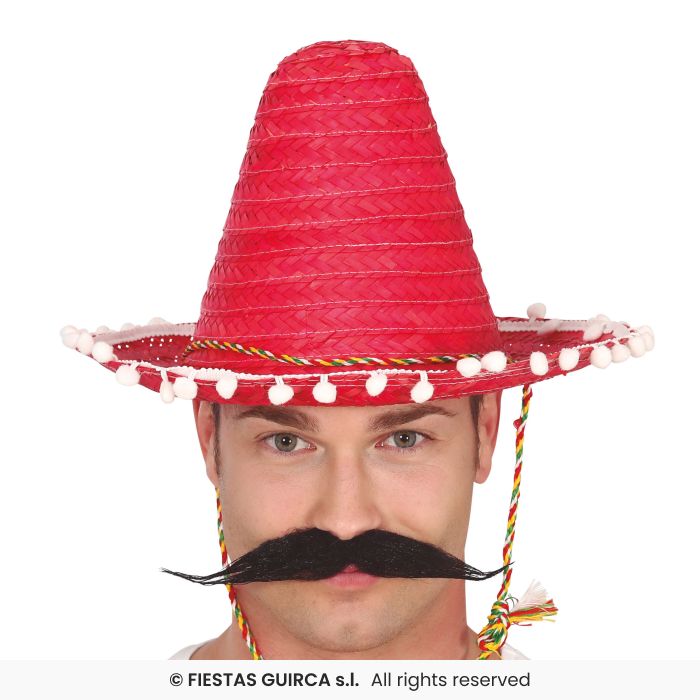 Mexican Hat with Tassels in various colors of 33 cm