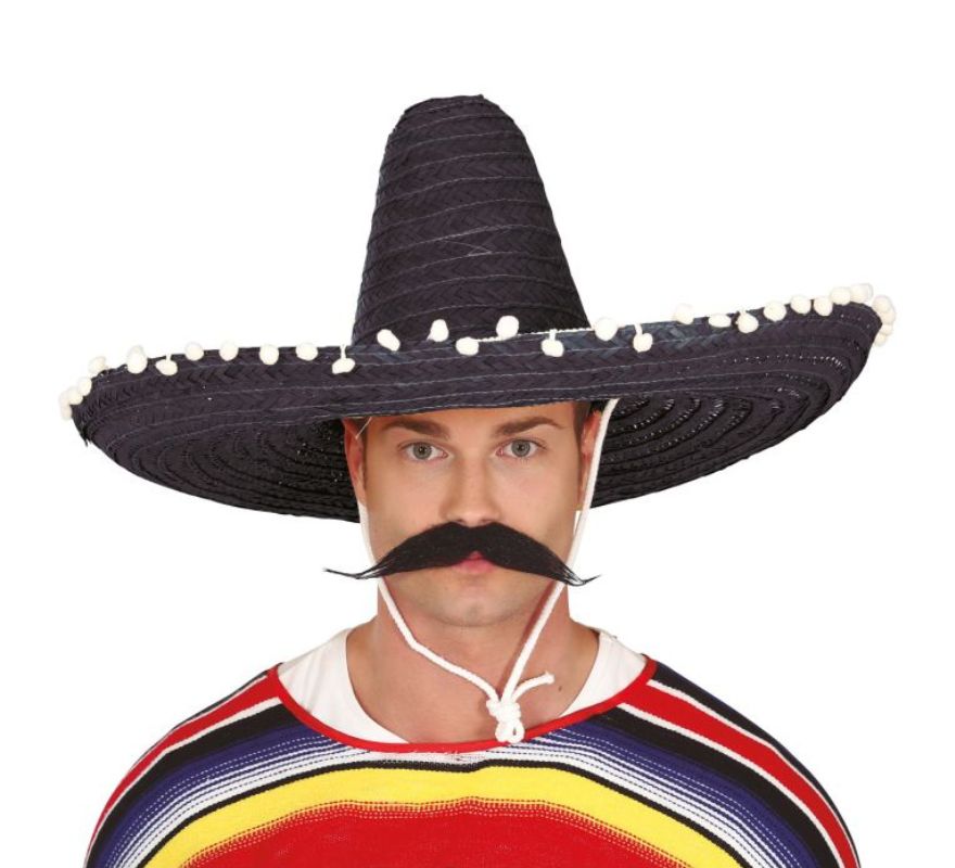 Chapéu mexicano com borlas em várias cores de 60 cm