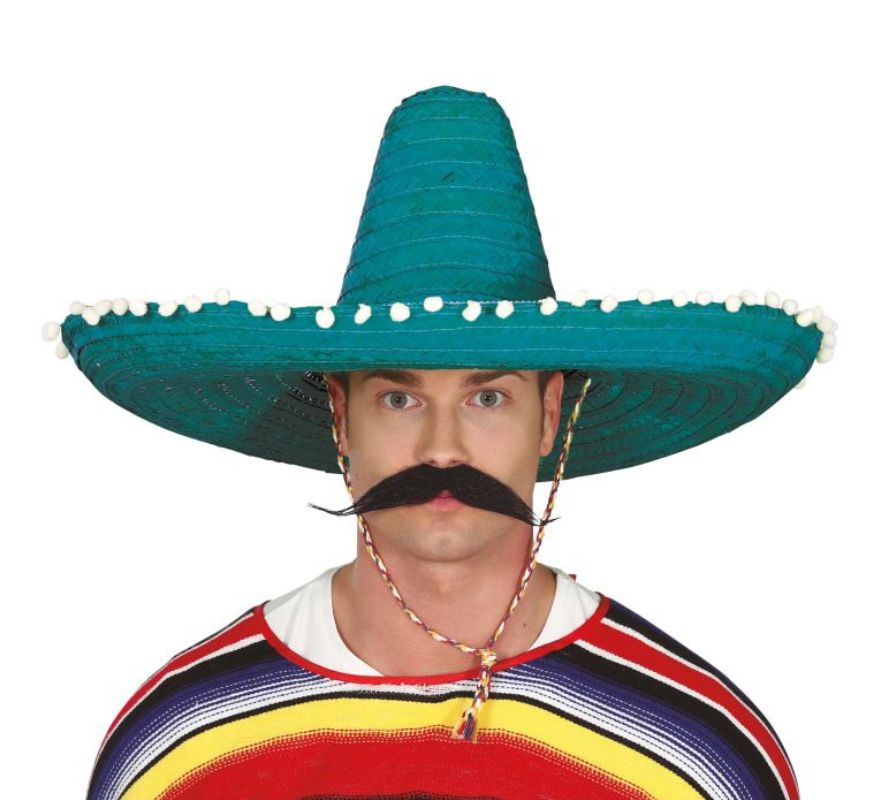 Chapéu mexicano com borlas em várias cores de 60 cm