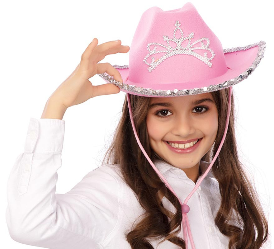 Children's shiny cowgirl hat 35x28x11.5 cm