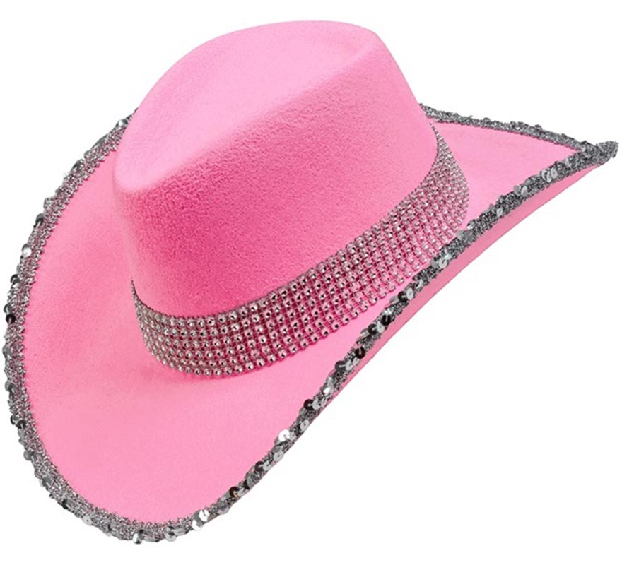 Chapéu de cowboy com lantejoulas em várias cores