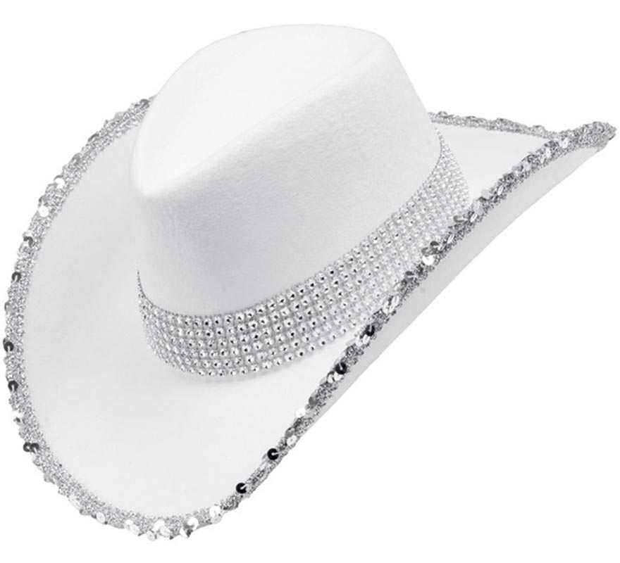 Chapéu de cowboy com lantejoulas em várias cores