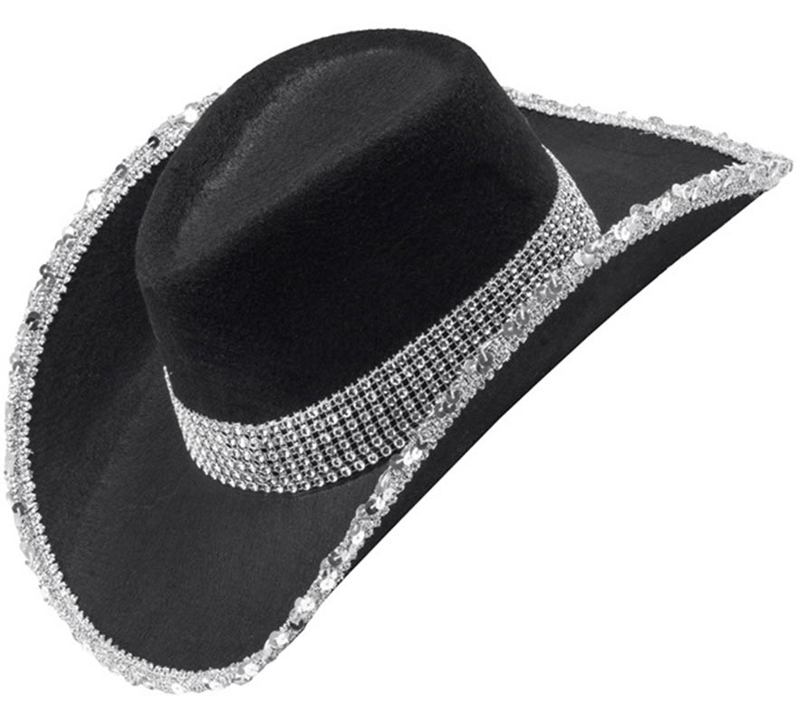 Chapéu de cowboy com lantejoulas em várias cores