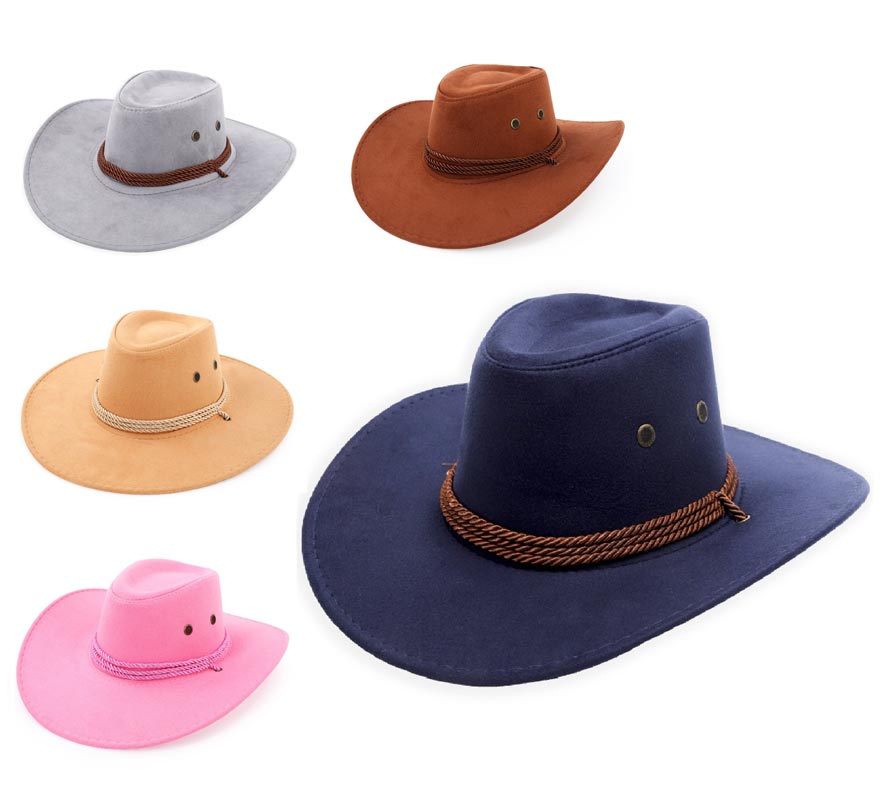 Cowboy hat in various colors with adult cord
