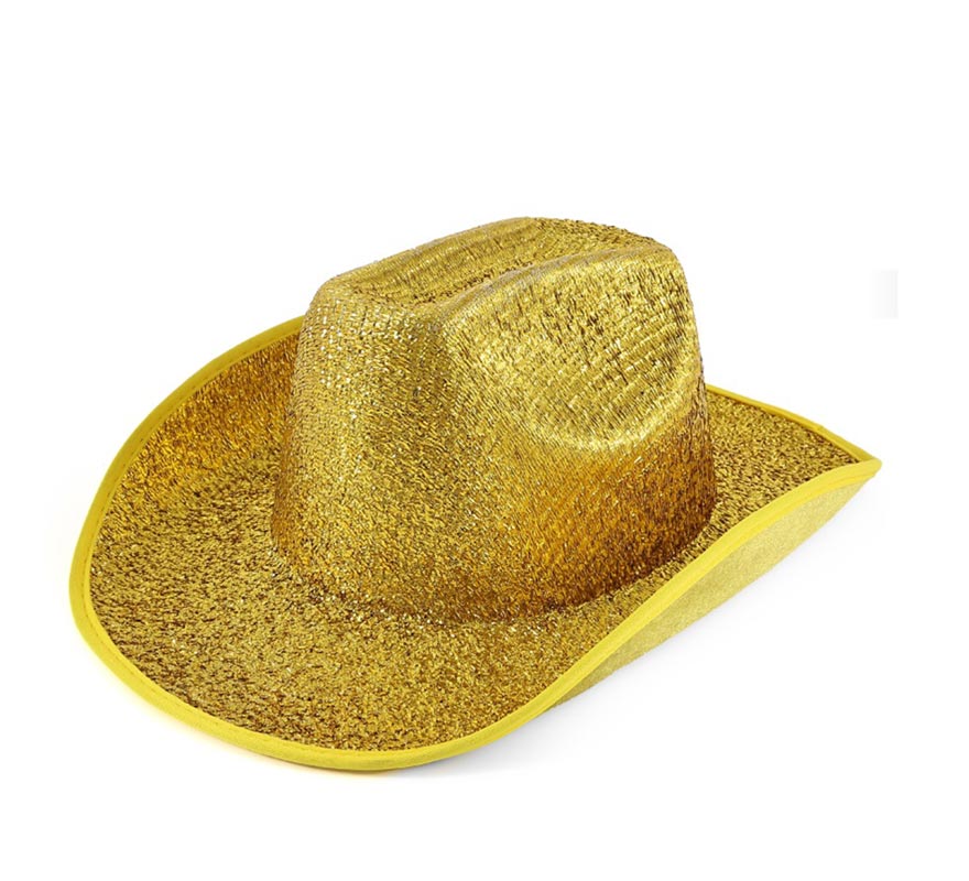 Sombrero de Vaquero Lame dorado adulto