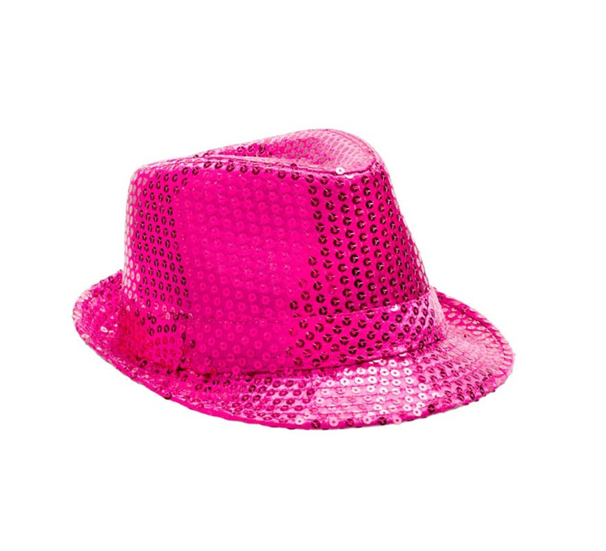 Fuchsia Sequin Gangster Hat