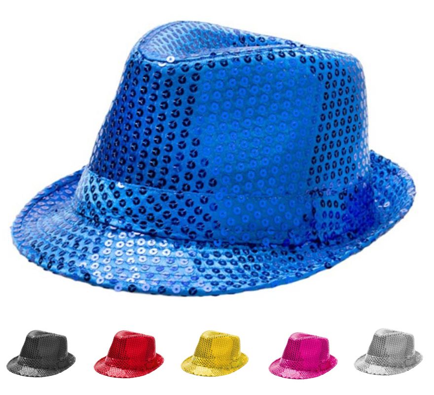 Chapéu Gangster com Lantejoulas Infantil em várias cores