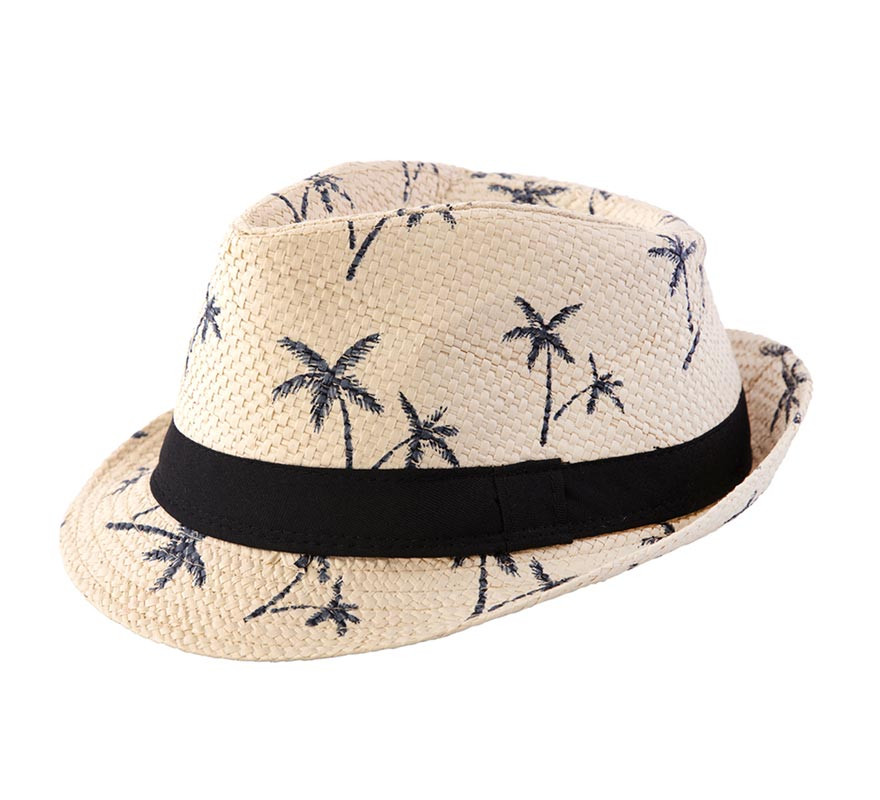 Adult beige Hawaiian hat 28x23x13 cm