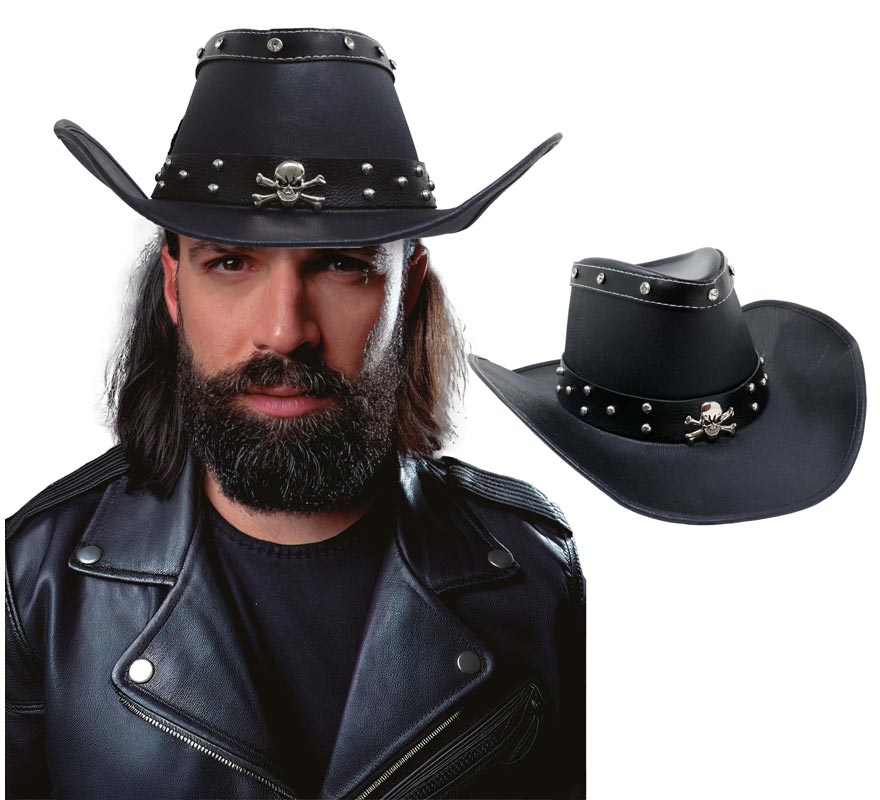 Sombrero negro con Calavera