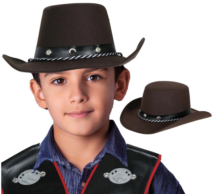 Sombrero Vaquero marrón Fieltro infantil