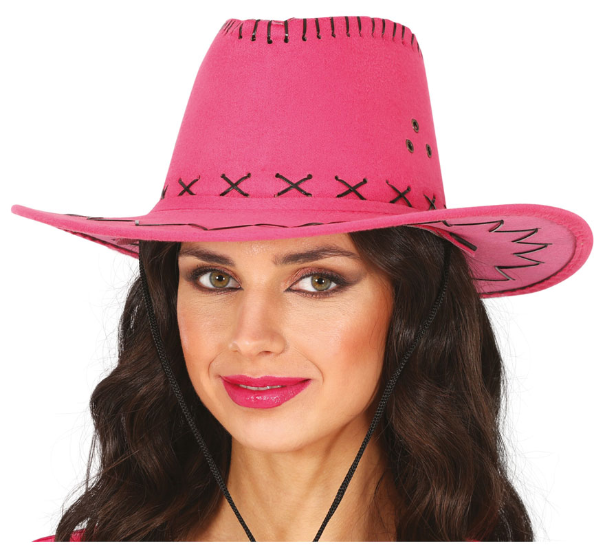 Chapéu de cowboy de couro sintético em várias cores para adulto