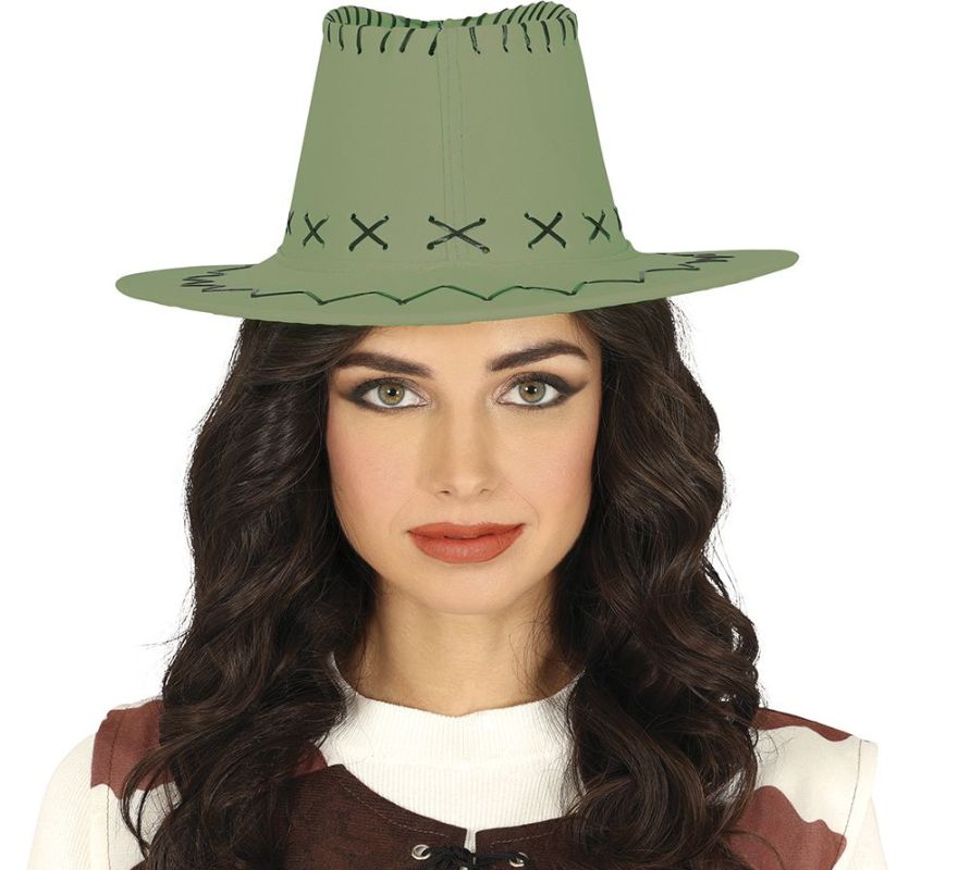 Chapéu de cowboy de couro sintético em várias cores para adulto